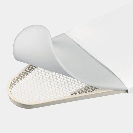 Housse de table à repasser taille C -124 x 45 cm, set complet - Ecru en coton avec sous-couche épaisse pour fers ordinaires et à vapeur_2