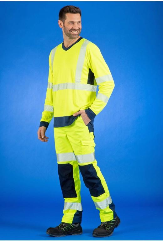 Tee-shirt manches longues col V haute visibilité - Visio Maille réf. 006*LHV - EN ISO 20471 classe 3_2