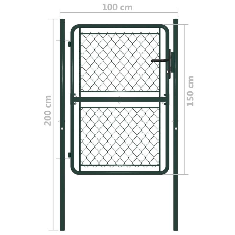 Vidaxl portillon acier 100 x 150 cm vert 144405_2