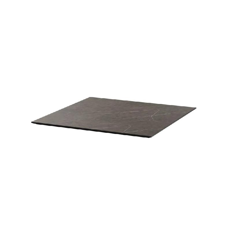 Infinity mange-debout avec piètement noir + plateau HPL Midnight Marble 70x70 cm_2