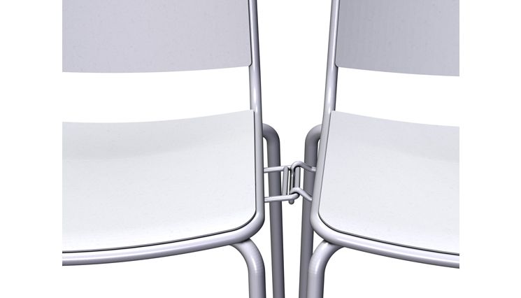 Siège de collectivité VEA - Chaise de réunion pied luge - Structure acier laqué ou chromé - Assise en polypropylène teinté_2