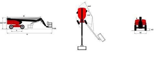 TJ 65 - Nacelle élévatrice articulée Manitou - Capacité de levage 408 kg - 4 roues motrices et directrices_2