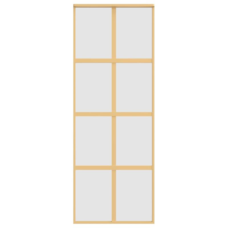 Vidaxl porte coulissante doré 76x205 cm verre esg dépoli et aluminium 155187_2