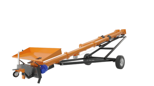 Vis à grains sur chariot à entrainement électrique à double spire Ø 160 mm - Trémie 2,50 m de largeur_2