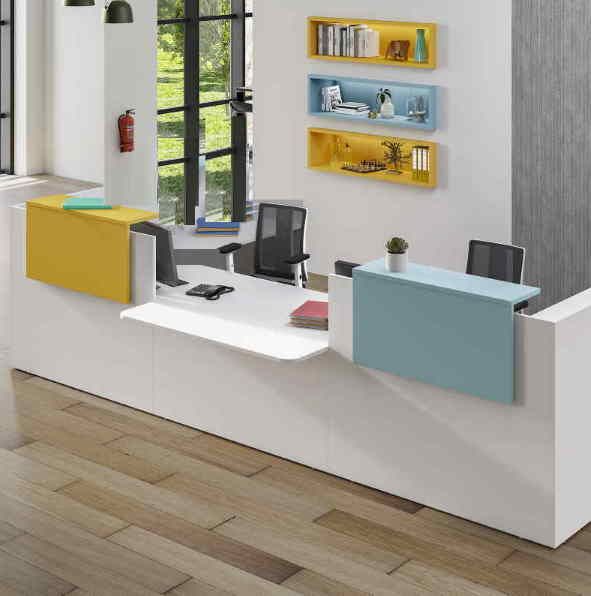 Banque d'accueil LOLA - Fabrication française - Modules personnalisables PMR et finition au choix_2