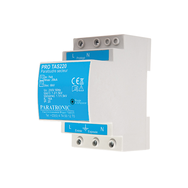 Protections foudre et CEM - Pro TAS220 - 230 V - Type II/III - Imax 20 kA - Boîtier rail DIN_2