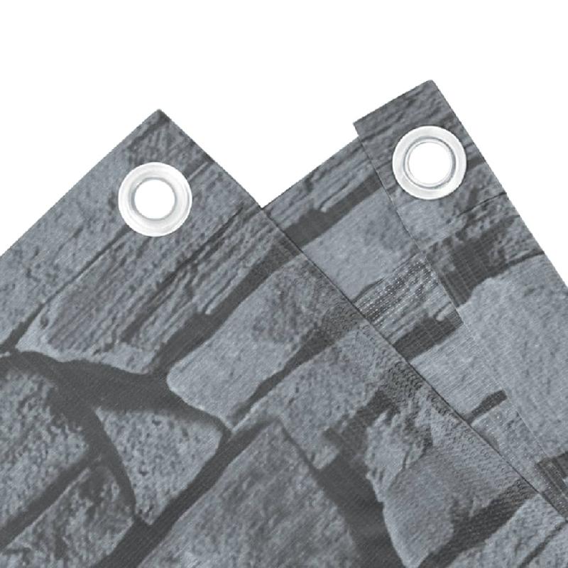 Vidaxl écran d'intimité de jardin aspect pierre de rebord gris pvc 4005469_2
