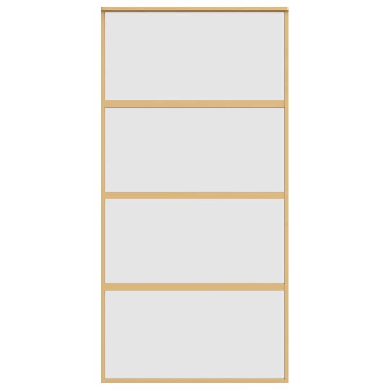 Vidaxl porte coulissante doré 102,5x205 cm verre esg dépoli aluminium 155183_2