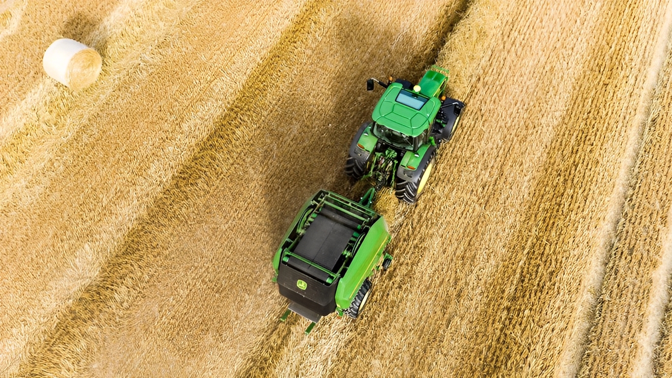 Presse à balles John Deere avec trappe de décompression hydraulique