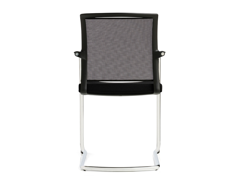 Lot de 2 sièges de réunion Adagio - dossier résille nylon - piètement luge acier chromé - empilable_2