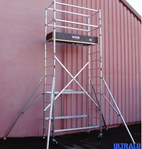 Échafaudage pliant en aluminium ULTRALU PROPLI - hauteur de travail de 2,65 m à 6,65 m - compact et montage facile_2