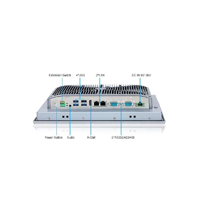 Panel PC industriel fanless 12.1 pouces 16:10 WXGA pour HMI, supervision et automatisation - EVI-12WAC avec façade IP66 et connectique complète_2