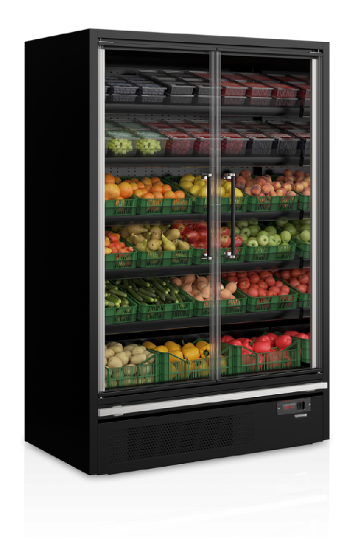 Vitrine réfrigérée pour supermarché à froid positif 1330mm Profondeur 740mm Galaxy+ GP14FGD Black TEFCOLD_2