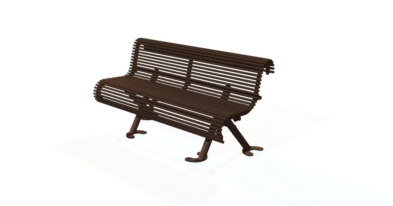 Banc en acier inoxydable à barreaux - Référence MUB33 - Fabriqué en Bretagne - Longueur 150 cm ou sur mesure_2