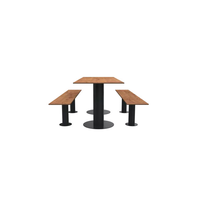 Table pique-nique MOKA 8 places avec bancs et trou de parasol_2