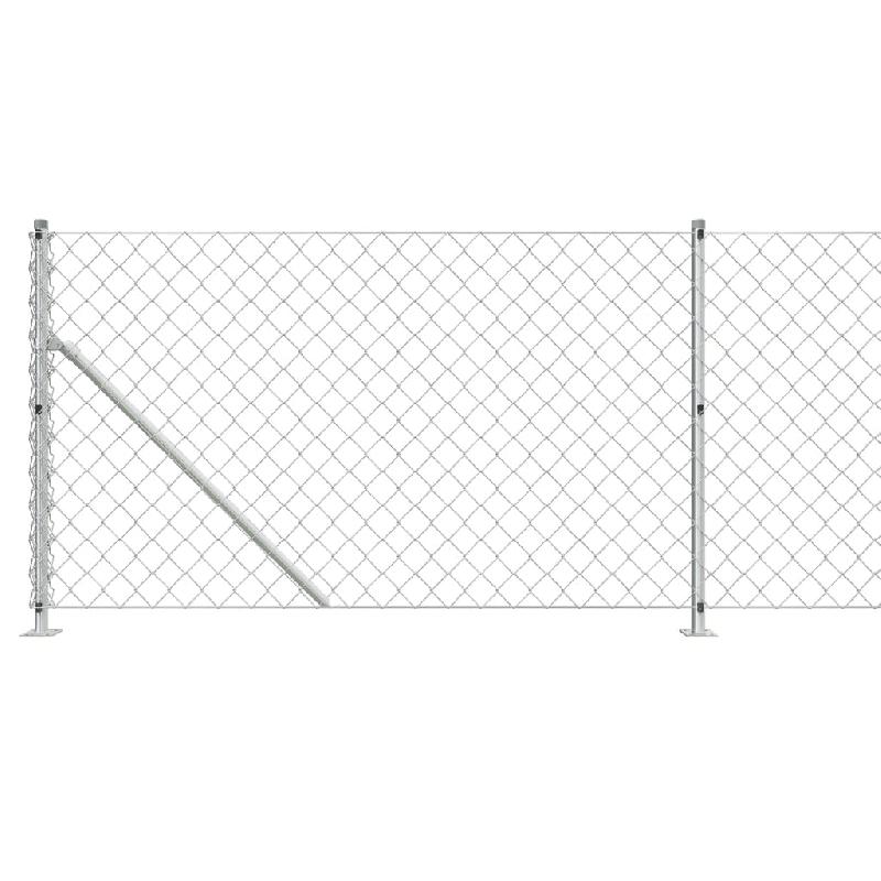 Vidaxl clôture en mailles de chaîne avec bride argenté 1,1x10 m 154034_2