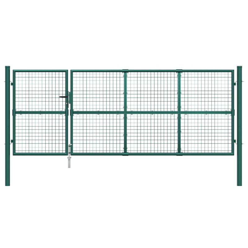 Vidaxl portal de jardin maille vert 350x175 cm acier galvanisé 154534_2