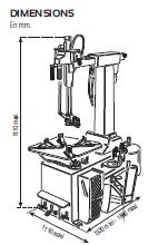 AS944LLMIW - Monte/Démonte-Pneus Automatique Provac 230V avec Blocage Extérieur 10 à 24