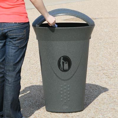 Luna - poubelle publique - glasdon - 60 litres - contemporaine avec options de capot_2