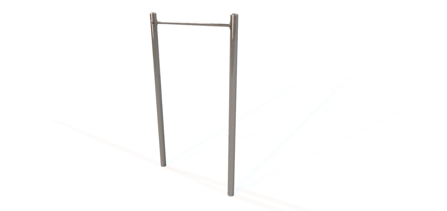 Station barre fixe simple - Poteaux ronds en acier inoxydable - Référence BFSR - Hauteur standard 2m20_2