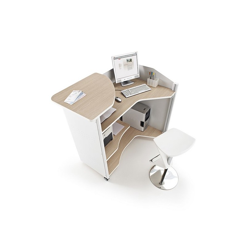 Mobilier d'accueil mobile Satellix pour poste de travail