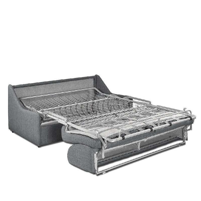 Canapé lit compact 3 places Ristretto - 140cm - Matelas 16cm excellence literie - Ouverture express - Tissu gris platine_2