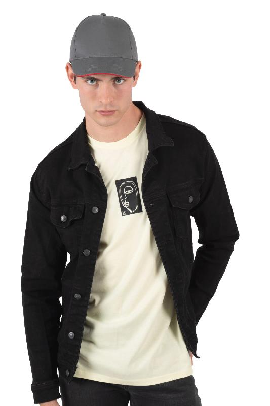 Casquette avec sandwich contrasté - 5 panneaux - 100% coton sergé brossé épais - Réf: KP124_2