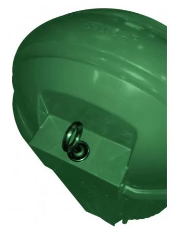 Corbeille publique Strada - Polyéthylène haute densité - 50L - Vert foncé/Bronze - Ouverture avec clé à empreinte carrée_2