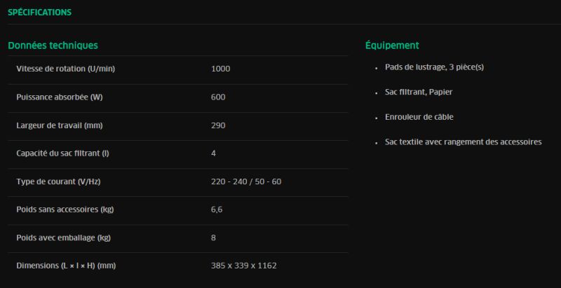 Fp 303 - cireuse - käercher - vitesse de rotation : 1000u/min - 1.056-820.0_2