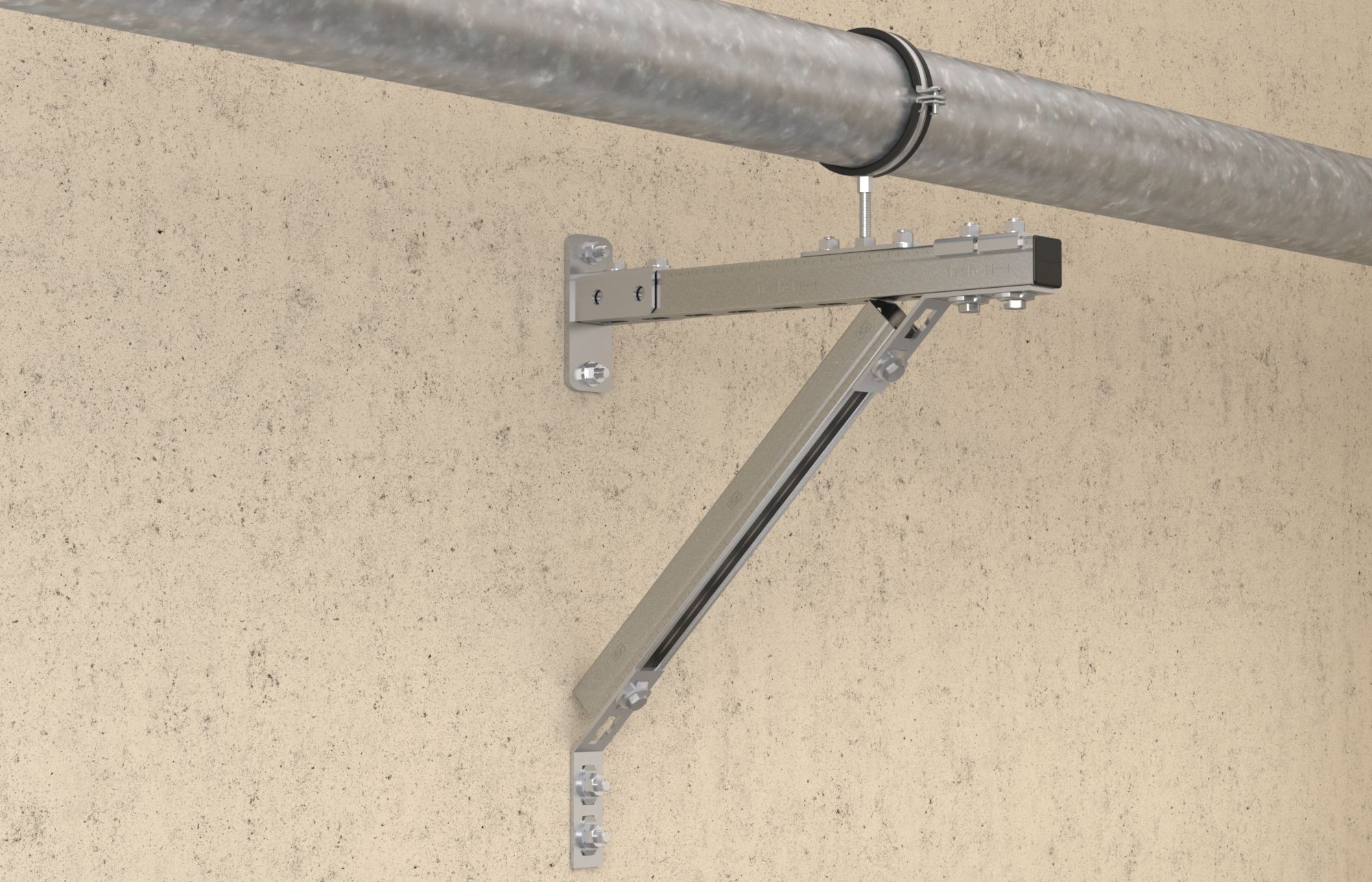 Collier de fixation isophonique série lourde FRSM - inch - Fischer - double filetage en acier galvanisé_2