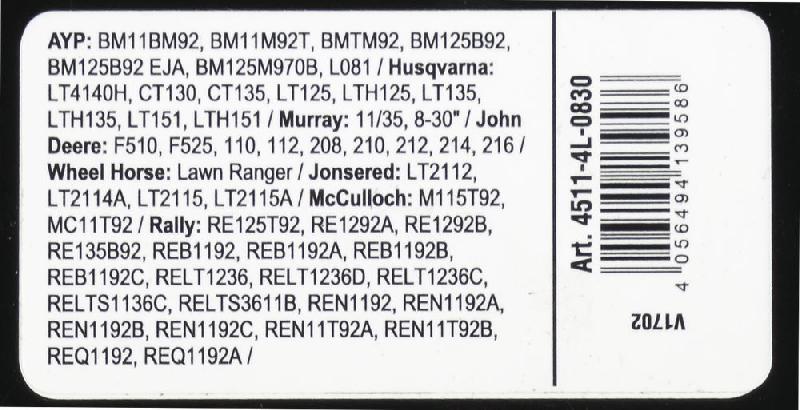 Courroie trapézoïdale X-Grip V de type 4L830_2
