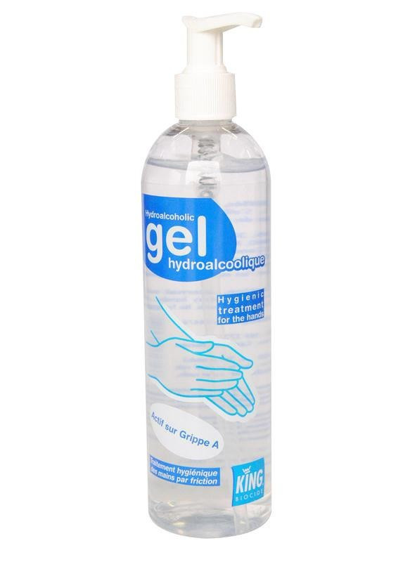 Gel hydroalcoolique pour la desinfection des mains king flacon pompe de 400ml_2
