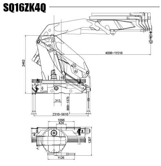 Grue auxiliaire XCMG SQ16ZK4Q - 16 tonnes - 40t.m_2