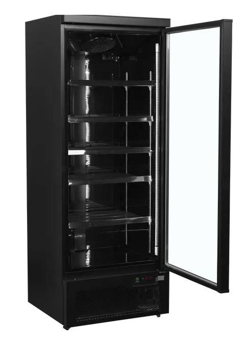 Réfrigérateur vitrée C1DBB - porte vitrée à charnières, 0.98 m², noir, garantie 2 ans_2
