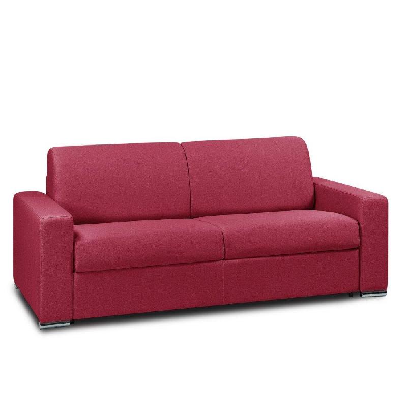 Canapé lit 2-3 places Dreamer - Convertible express 120x197 cm - Matelas 16 cm en mousse visco-élastique - Tissu NEO rouge_2