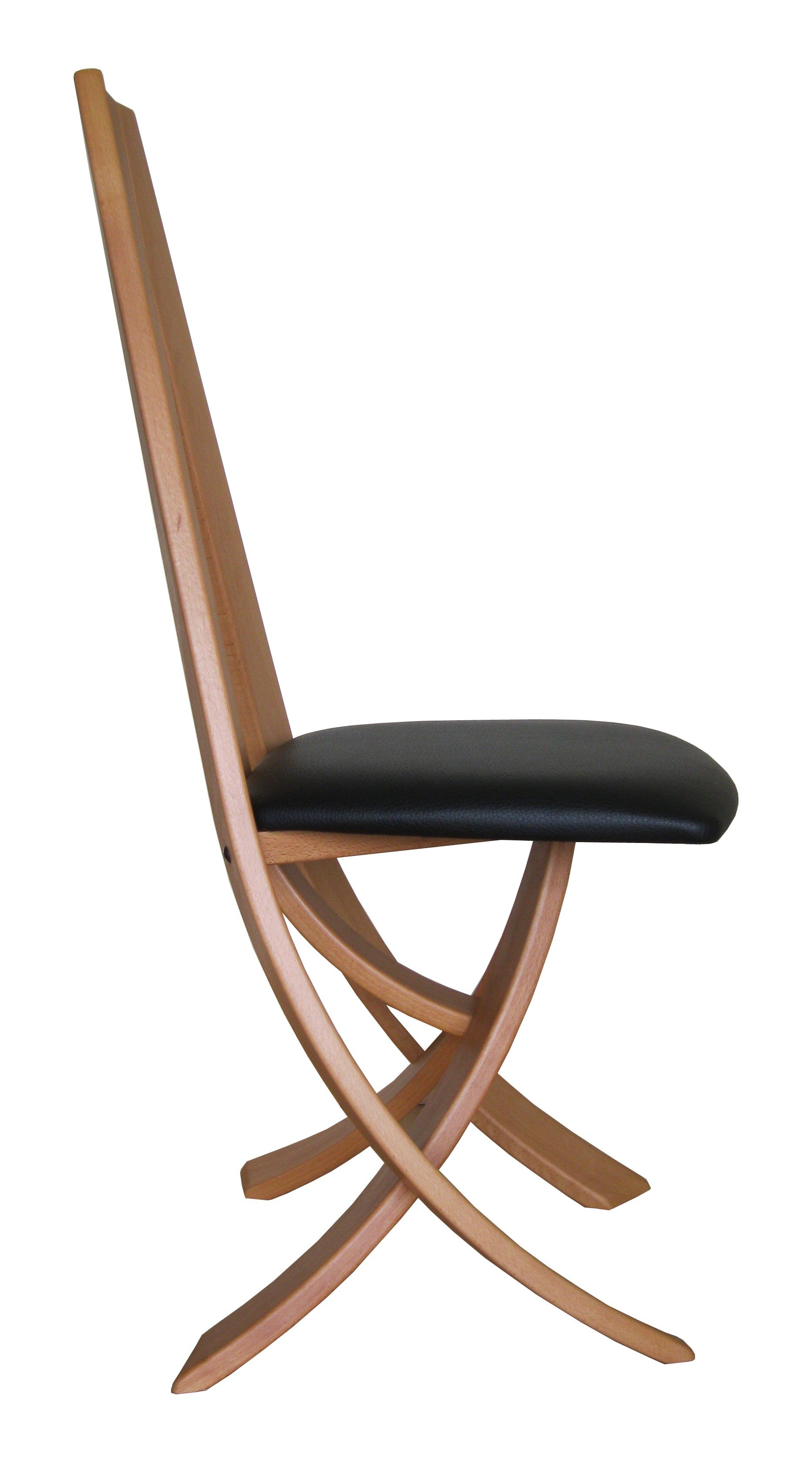 Mobilier de salle à manger : chaise en hêtre huilé et assise noire