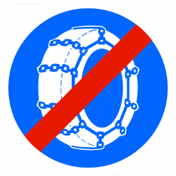 Panneau B44 - Fin de l'obligation de l'usage des chaînes à neige - Histoire et caractéristiques_2