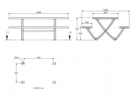 Table pique-nique GMELINA stratifié compact_2