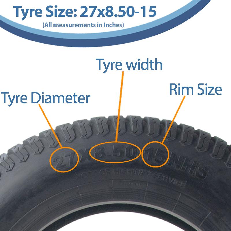 27x8.50-15 Pneu pour tondeuse à gazon 4ply Multi Turf Grass P332A Journey 710kgs (Lot de 3)_2