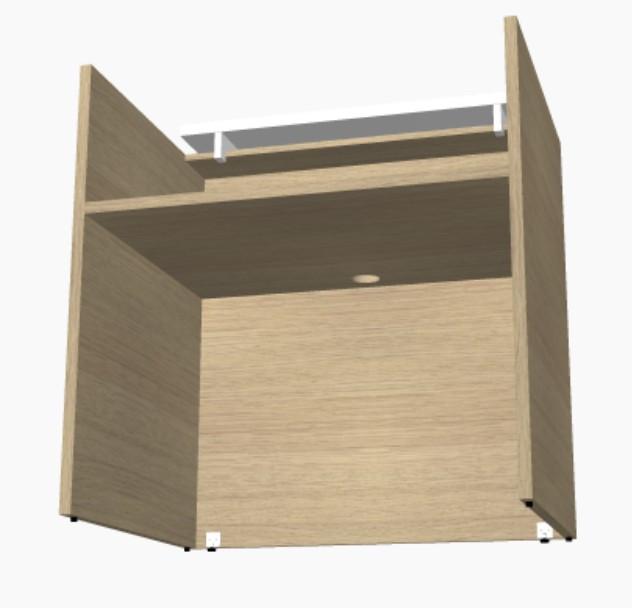 Comptoir d'accueil lumineux pour 2 personnes TERA  - MDD - 166, Blanc mat, Blanc_2