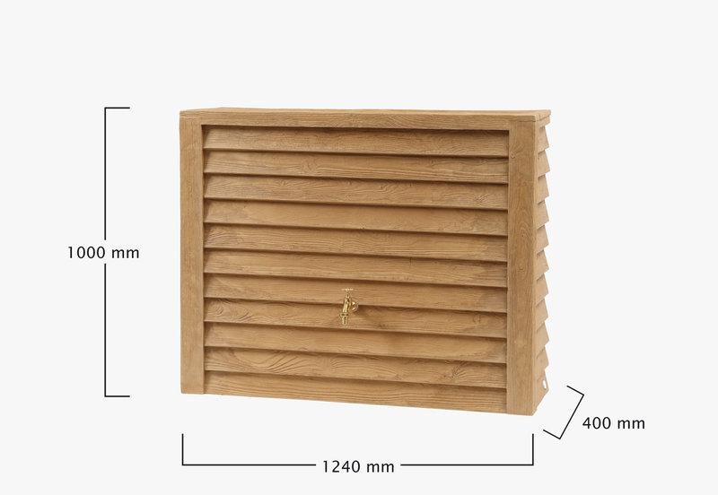 Cuve décorative Woody - 350 L - Bois clair - Récupérateur d'eau de pluie_2