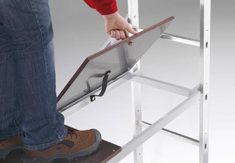 Échafaudage aluminium HobbyStep H4 HAILO - hauteur de travail 4 m - léger, mobile, montage rapide, norme E85-200_2