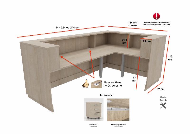 Banque d'accueil d'angle Delta Plus - Mobel Linea - 224, Droite, Acacia clair_3