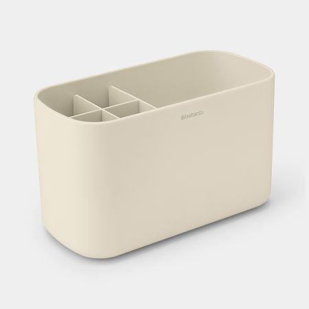 Serviteur salle de bains -ReNew - Soft Beige - Grande taille pour brosses à dents et tubes de dentifrice - Rangement pratique et compact_2