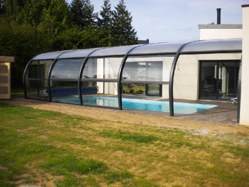 Abri piscine haut - fixe - en polycarbonate - structure fixée au sol / Hera_0