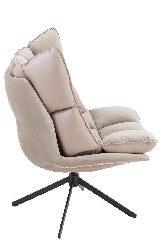 Fauteuil relax pivotant Pietra - tissu gris clair - design contemporain et confortable_2