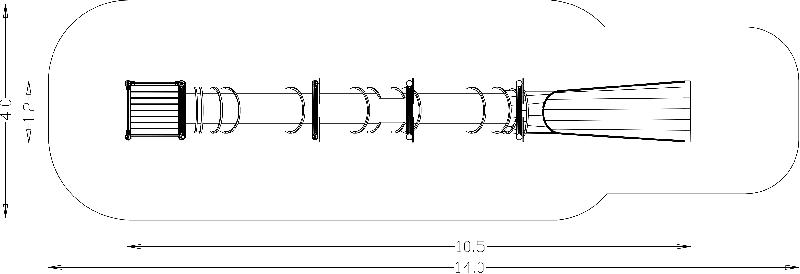 Toboggan tubulaire réf-8066573 - Hags - Hauteur 4700 mm - Longueur 11000 mm - Zone de sécurité 52 m²_2