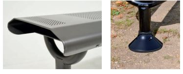 Banquette OSLO - Longueur 1500 mm - Structure en acier - Assise et dossier en tôle perforée de 2,5 mm_2