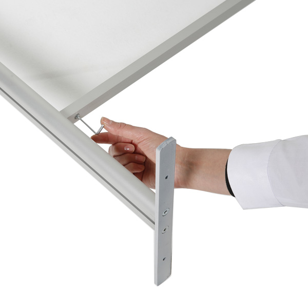 Cloison Écran de protection Plexiglass/Alu H 71 x L 100 cm - Structure robuste et passe-documents réglable - Réf.490744_2