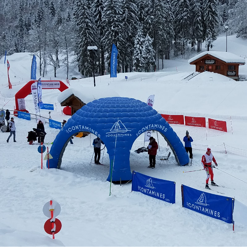 Stand igloo gonflable - design matelassé, personnalisable, résistant et éclairage LED_2